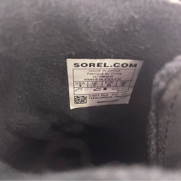 Sorel Black Leather Mid Calf Lace Up Winter Boots - Picture 10 of 10